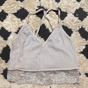 Daytrip Gray Lace Trim Bandeau